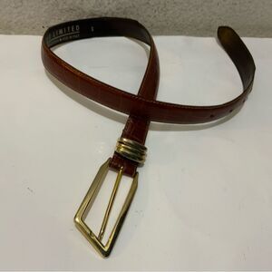The Limited Belt Womens small Italian genuine Leather croc embossed